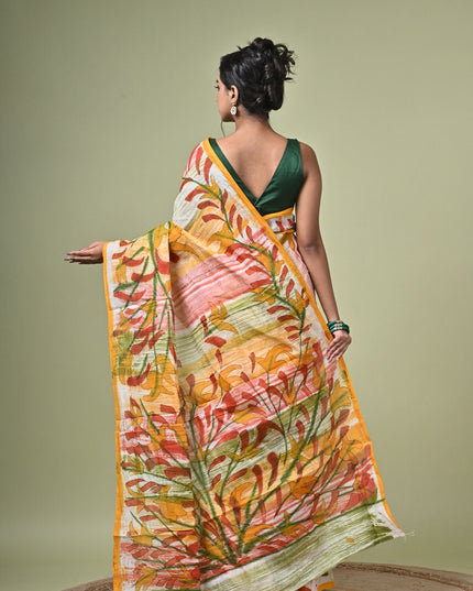 KK'S COTTON PAINTING STITCH SAREE I WOMEN'S PURE COTTON FLORAL HAND PAINTED TRENDING SAREE I DAILY WEAR SAREE I PARTY WEAR SAREE I SUMMER WEAR SAREE I COTTON SAREE I LIGHTWEIGHT SAREE I BREATHABLE SAREE
