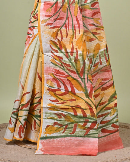 KK'S COTTON PAINTING STITCH SAREE I WOMEN'S PURE COTTON FLORAL HAND PAINTED TRENDING SAREE I DAILY WEAR SAREE I PARTY WEAR SAREE I SUMMER WEAR SAREE I COTTON SAREE I LIGHTWEIGHT SAREE I BREATHABLE SAREE