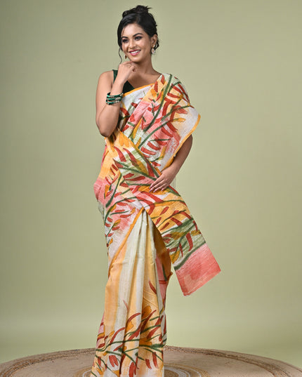 KK'S COTTON PAINTING STITCH SAREE I WOMEN'S PURE COTTON FLORAL HAND PAINTED TRENDING SAREE I DAILY WEAR SAREE I PARTY WEAR SAREE I SUMMER WEAR SAREE I COTTON SAREE I LIGHTWEIGHT SAREE I BREATHABLE SAREE