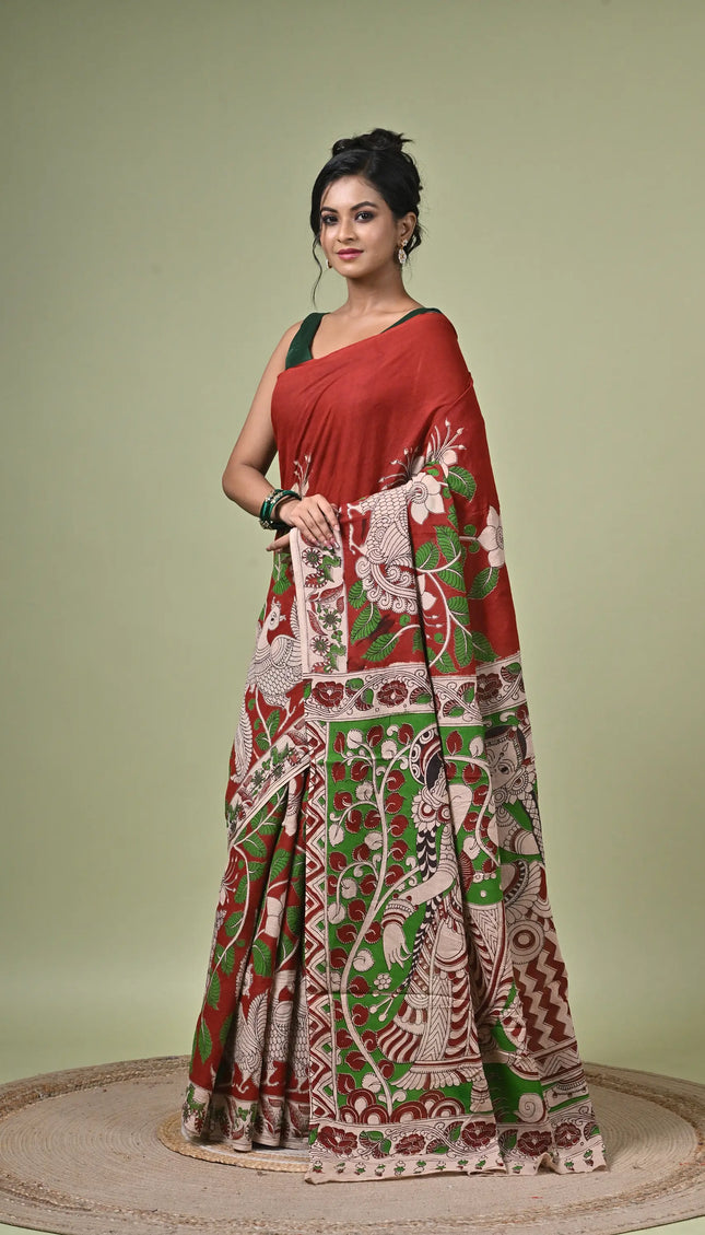 Kalamkari Cotton Digital Print Saree