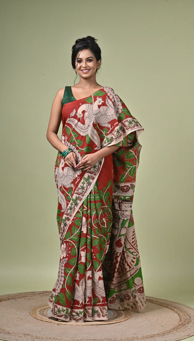 Kalamkari Cotton Digital Print Saree
