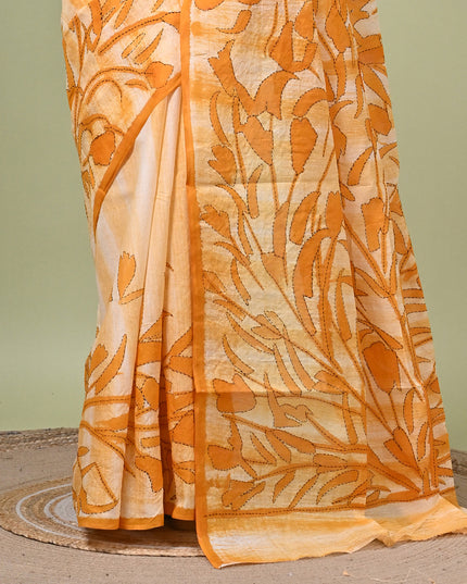 KK'S COTTON PAINTING STITCH SAREE I WOMEN'S PURE COTTON FLORAL HAND PAINTED TRENDING SAREE I DAILY WEAR SAREE I PARTY WEAR SAREE I SUMMER WEAR SAREE I COTTON SAREE I LIGHTWEIGHT SAREE I BREATHABLE SAREE