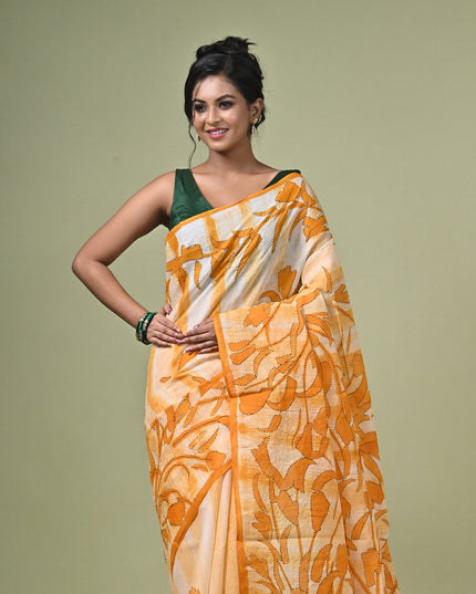 KK'S COTTON PAINTING STITCH SAREE I WOMEN'S PURE COTTON FLORAL HAND PAINTED TRENDING SAREE I DAILY WEAR SAREE I PARTY WEAR SAREE I SUMMER WEAR SAREE I COTTON SAREE I LIGHTWEIGHT SAREE I BREATHABLE SAREE
