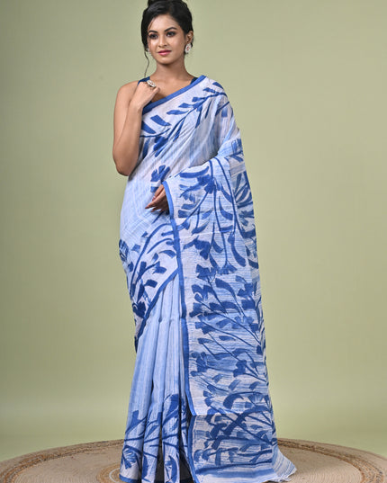 KK'S COTTON PAINTING STITCH SAREE I WOMEN'S PURE COTTON FLORAL HAND PAINTED TRENDING SAREE I DAILY WEAR SAREE I PARTY WEAR SAREE I SUMMER WEAR SAREE I COTTON SAREE I LIGHTWEIGHT SAREE I BREATHABLE SAREE