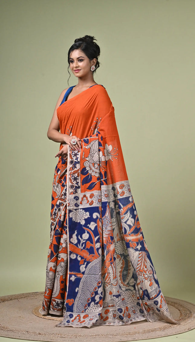 Kalamkari Cotton Digital Print Saree