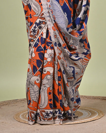 KK'S KALAMKARI DIGITAL PRINT SAREE I WOMEN'S DESIGNER KALAMKARI COTTON DIGITAL FLORAL PRINT TRENDING SAREE I WITH BLOUSE PIECE (UNSTITCHED) I DAILY WEAR SAREE I PARTY WEAR SAREE I SUMMER SAREE I COTTON SAREE I LIGHT WEAR