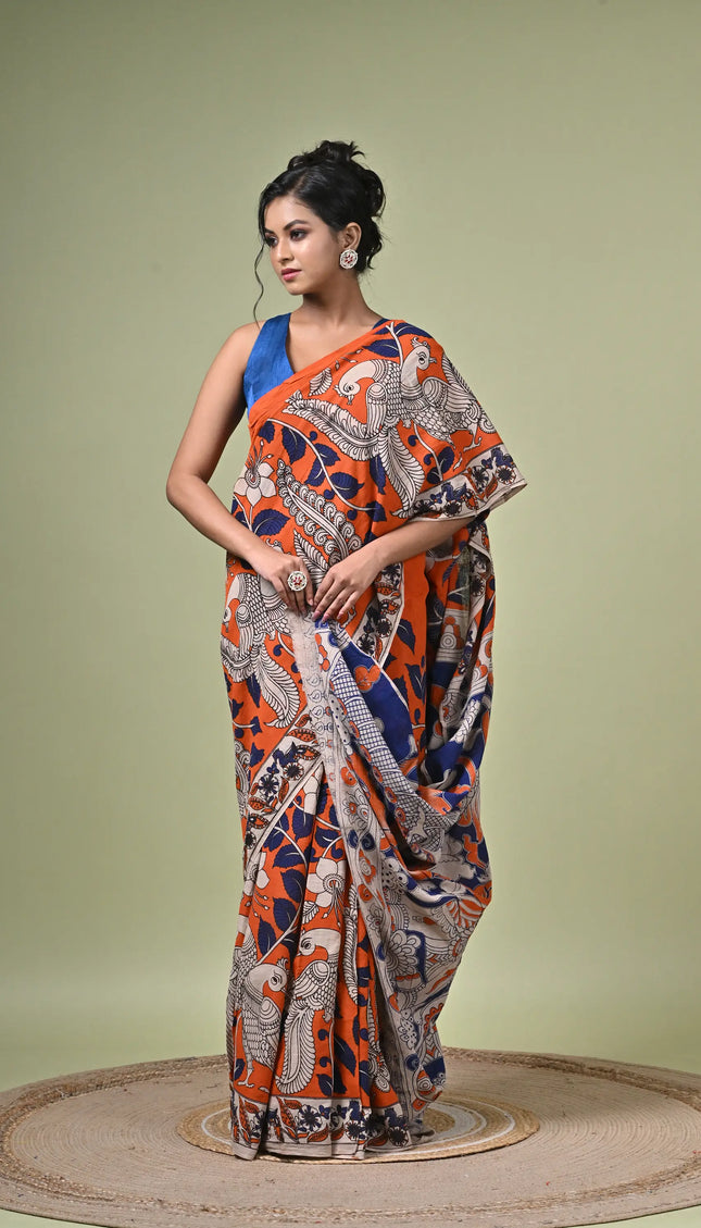 Kalamkari Cotton Digital Print Saree