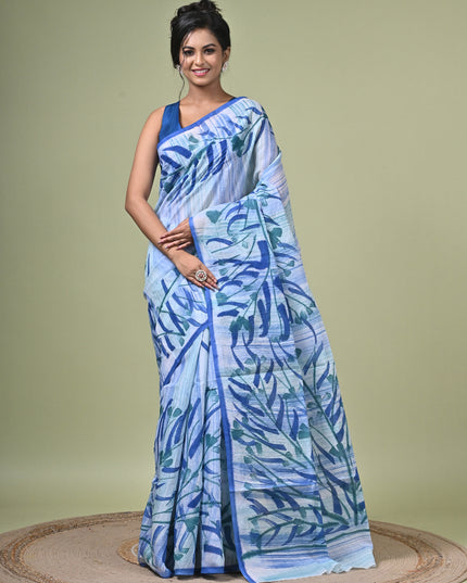 KK'S COTTON PAINTING STITCH SAREE I WOMEN'S PURE COTTON FLORAL HAND PAINTED TRENDING SAREE I DAILY WEAR SAREE I PARTY WEAR SAREE I SUMMER WEAR SAREE I COTTON SAREE I LIGHTWEIGHT SAREE I BREATHABLE SAREE