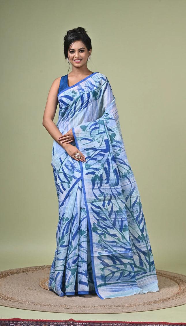 Cotton Hand Painting Stitch Saree