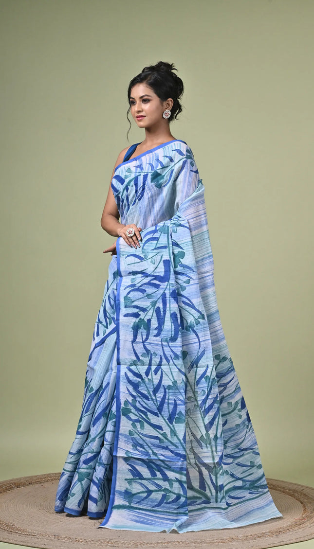 Cotton Hand Painting Stitch Saree