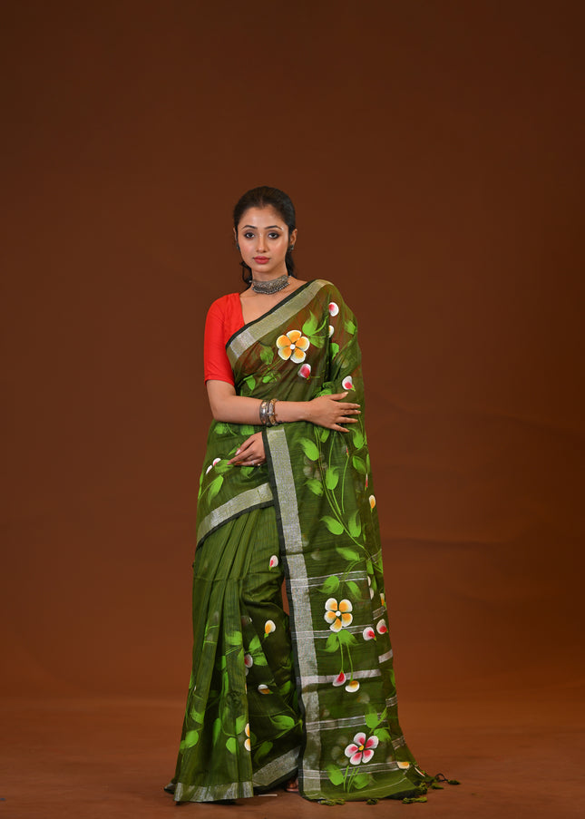 Handloom Hand Print Saree