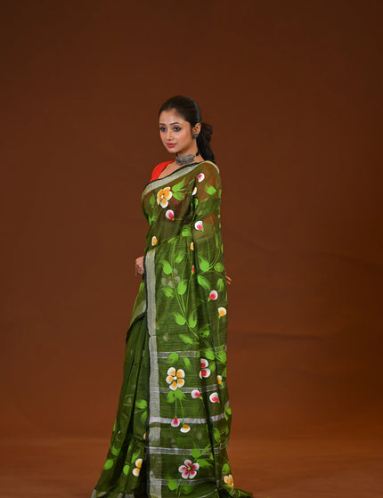 Handloom Hand Print Saree