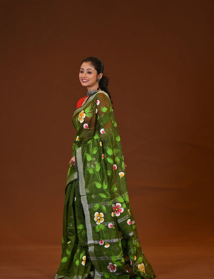 Handloom Hand Print Saree