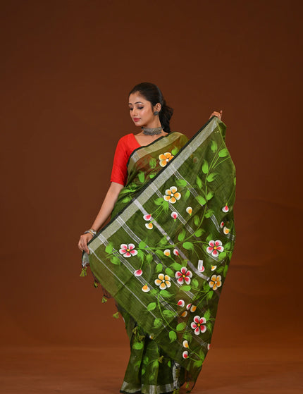 Handloom Hand Print Saree