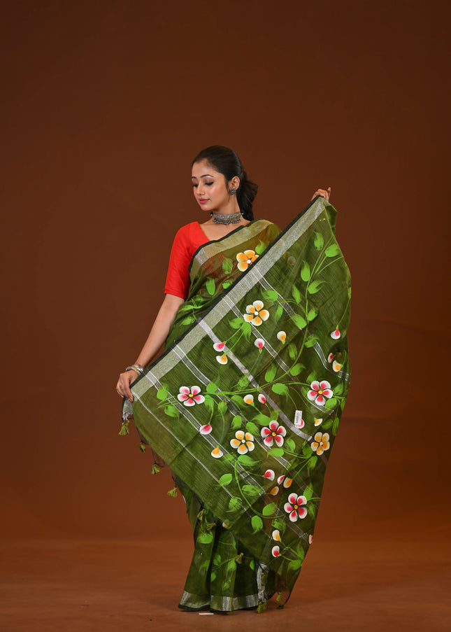 Handloom Hand Print Saree