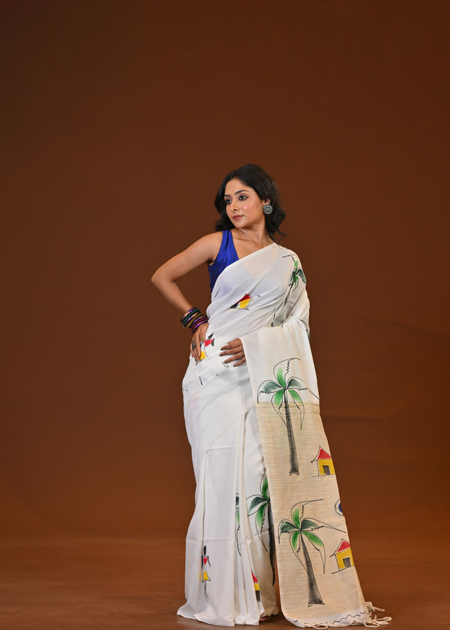 Khadi Ghor-Bari Print Saree